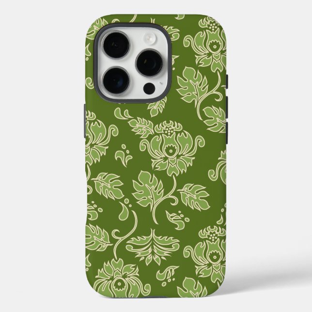 Coques Case-Mate iPhone Kamaole Hawaiian Protea Tropical Floral Olive (Verso)