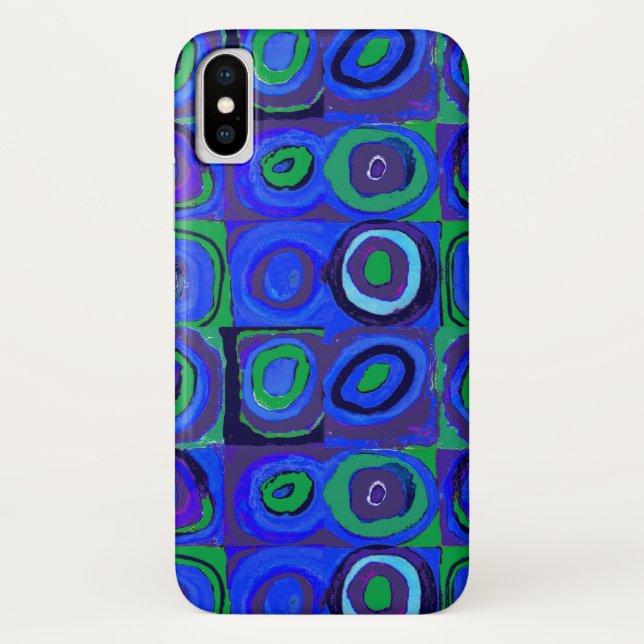 Coques Case-Mate iPhone Kandinsky Farbstudie Carrés Bleus Cercle Carré  (Dos)