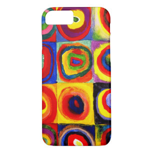 Coque iPhone 8/7 Kandinsky Farbstudie Cercles Carré Quadrate Art
