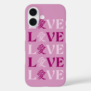 Coques iPhone 16 Kanji Love cas de téléphone