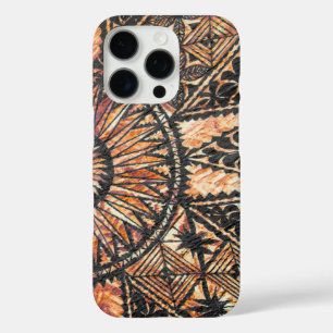 Coque iPhone 16 Pro Kapa Tapa de tatouage hawaïen primitif 2