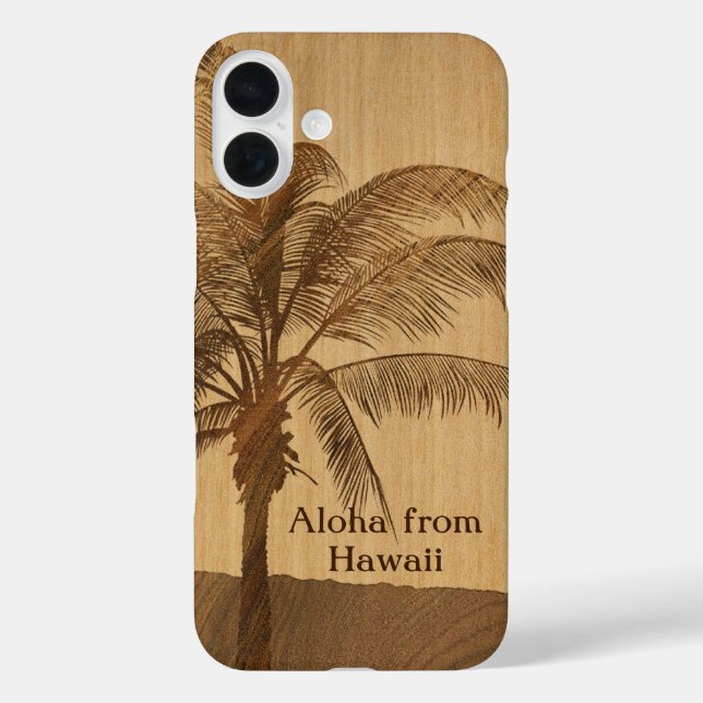 Coques Case-Mate iPhone Kapaa Sunset Hawaii Faux Koa Wood (Verso)