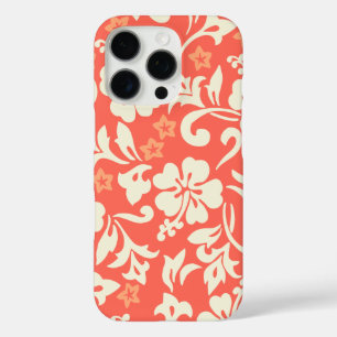 Coque iPhone 16 Pro Kapalua Pareau Hawaïen Hibiscus Corail