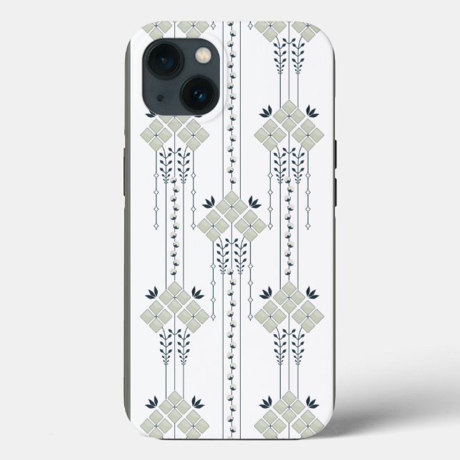 Coques Case-Mate iPhone Karo fleurs et boucles motif (Verso)