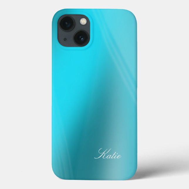 Coques Case-Mate iPhone Katie - Tons Turquoise avec votre nom Modèle C (Verso)