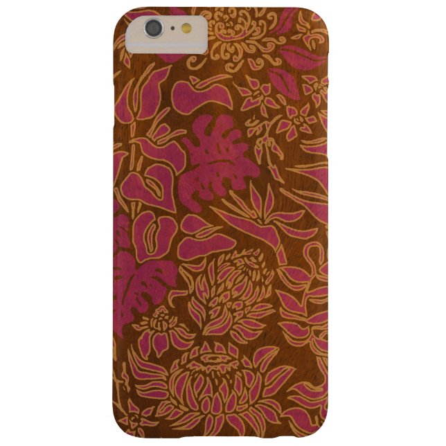 Coques Case-Mate iPhone Kauai Morning Hawaiian Protea Faux Wood Floral (Dos)