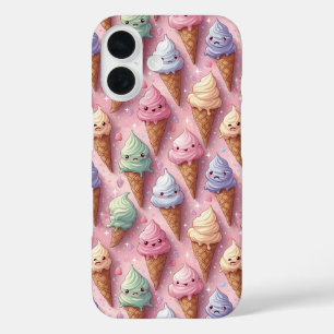 Coque Pour iPhone 16 Kawaii Art Ice Cream Cones