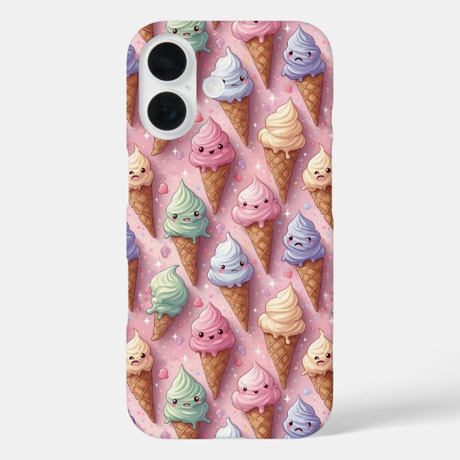 Coques Case-Mate iPhone Kawaii Art Ice Cream Cones (Verso)