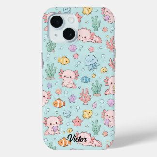 Coque Case-Mate iPhone Kawaii Axolotl Ocean Pattern Phone Case