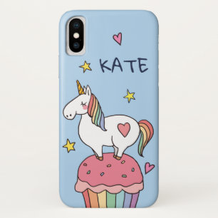 Coque Case-Mate Pour iPhone Kawaii Cute Doodle Rainbow Unicorn et Stars.