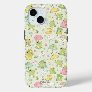 Coque Case-Mate iPhone Kawaii Frog Rainy Day Pattern Phone Case