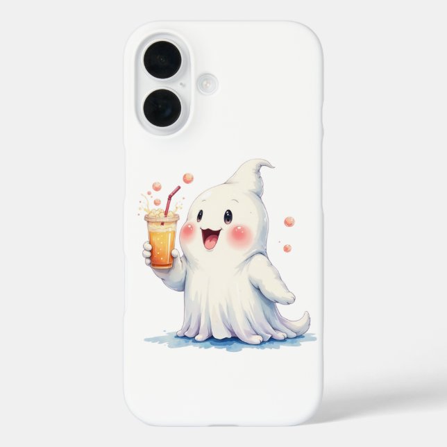 Coques Case-Mate iPhone Kawaii Ghost Boire Soda Téléphone Case (Verso)