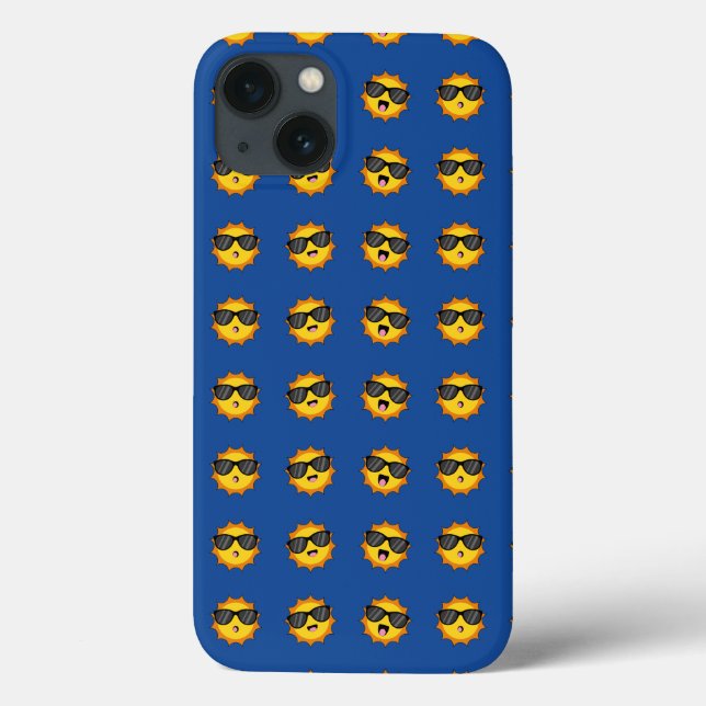 Coques Case-Mate iPhone Kawaii Soleil avec lunettes de soleil Joyeux visag (Verso)