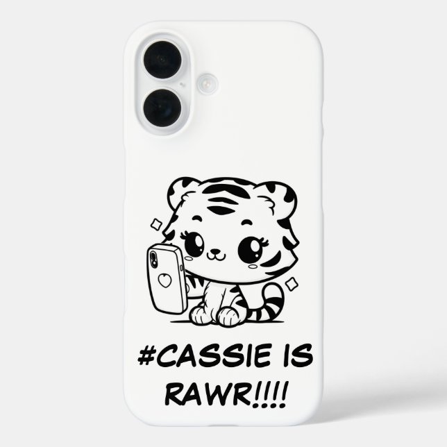 Coques Case-Mate iPhone Kawaii Tiger Selfie Téléphone Case Nom Personnalis (Verso)