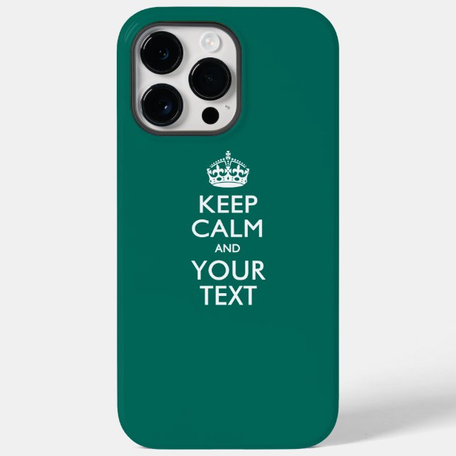 Coques Case-Mate iPhone KEEP CALM personnalisé et votre texte (Verso)