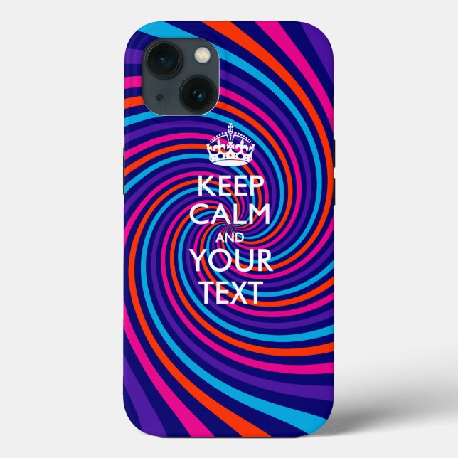 Coques Case-Mate iPhone KEEP CALM personnalisé et votre texte (Verso)