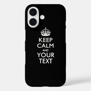 Coque Pour iPhone 16 KEEP CALM personnalisé et votre texte