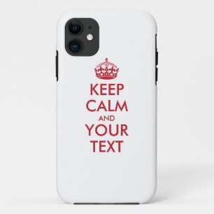 Case-Mate iPhone Case KEEP CALM personnalisé et VOTRE TEXTE - mots rouge