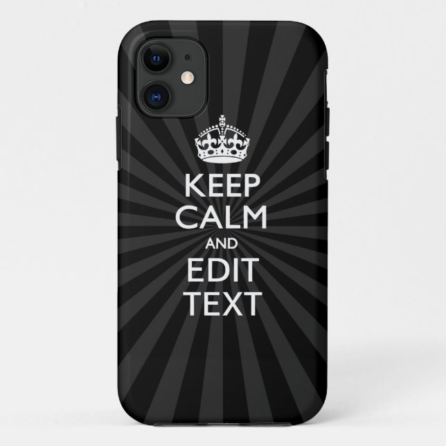 Coques Case-Mate iPhone KEEP CALM personnalisé et votre texte sur Sunburst (Dos)