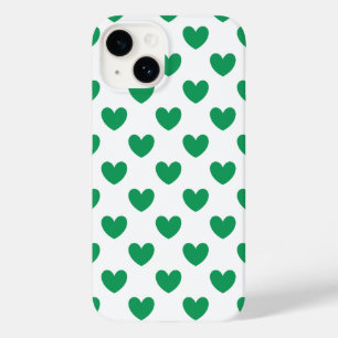 Coque Case-Mate iPhone Kelly Coeurs polka vert sur blanc