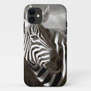 Coques Pour iPhone Kenya. Noir et blanc de zèbre et de plaine.