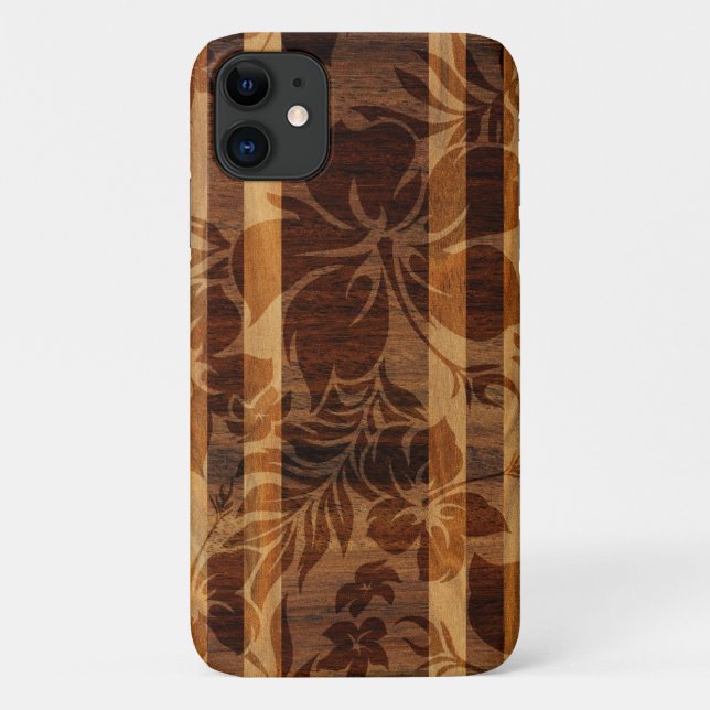 Coques Case-Mate iPhone Keokea Beach Faux Wood Surboard (Dos)