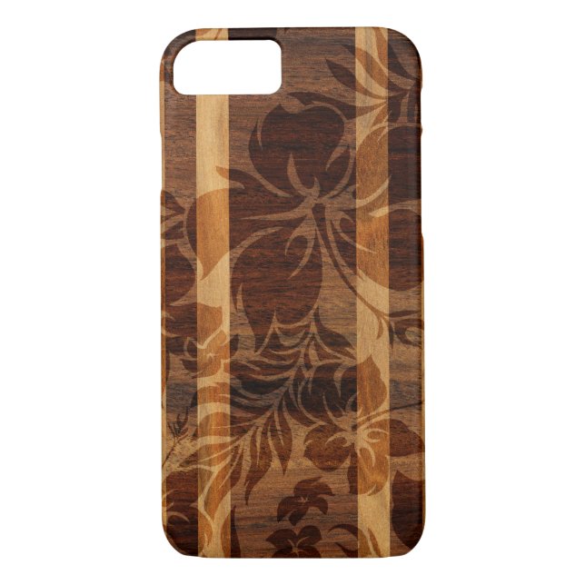 Coques Case-Mate iPhone Keokea Beach Faux Wood Surboard (Dos)