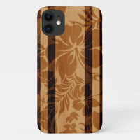 Keokea Beach Hibiscus Faux Wood Surboard