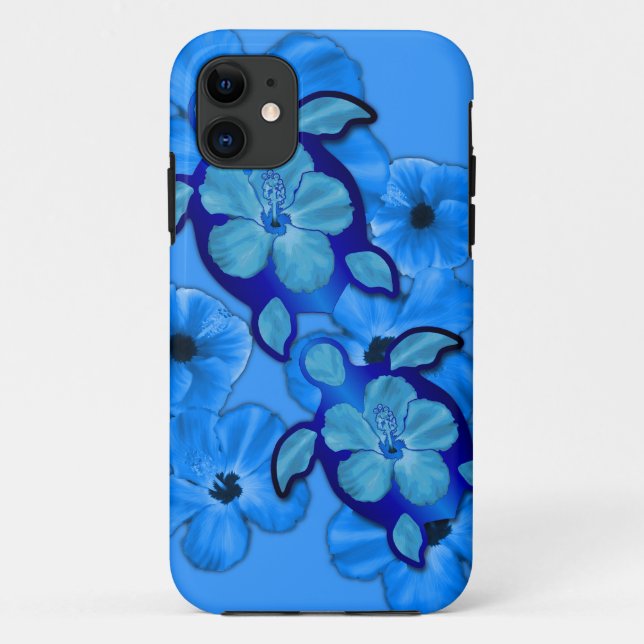 Coques Case-Mate iPhone Ketmie et tortues bleues de Honu (Dos)