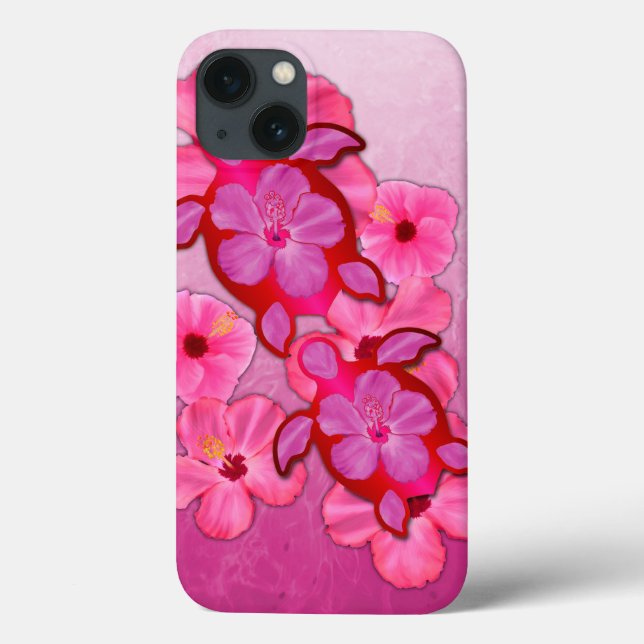 Coques Case-Mate iPhone Ketmie et tortues roses de Honu (Verso)
