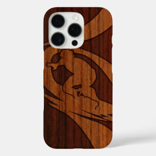 Coque iPhone 16 Pro Kewalos Hawaii Surfer Faux Wood Koa