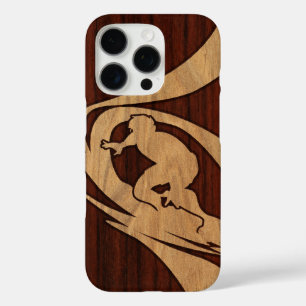 Coque iPhone 16 Pro Kewalos Hawaii Surfer Koa Faux Wood