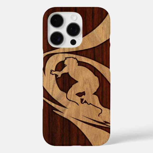 Coques Case-Mate iPhone Kewalos Hawaii Surfer Koa Faux Wood (Verso)