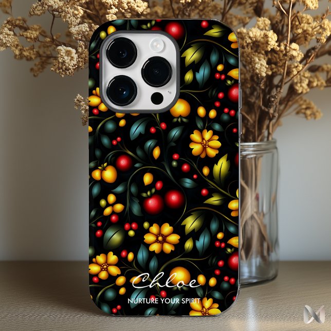 Coques Case-Mate iPhone Khokhloma Floral Téléphone Boîtier avec Trait mode (Créateur téléchargé)