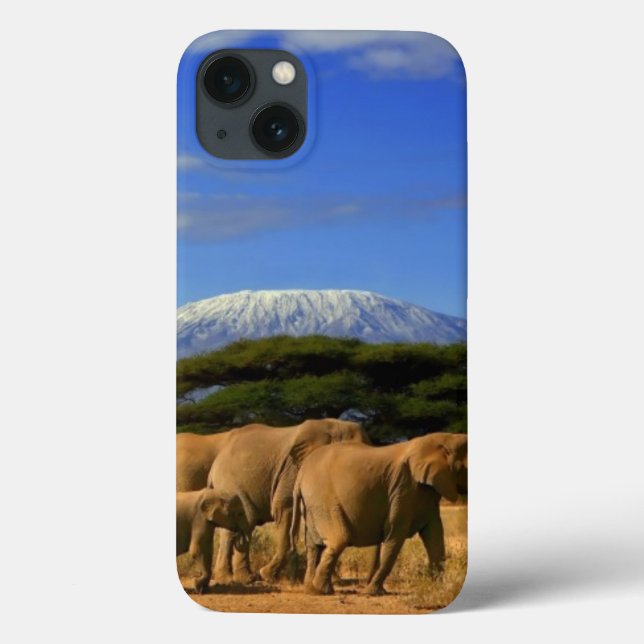 Coques Case-Mate iPhone Kilimandjaro Et Éléphants (Verso)