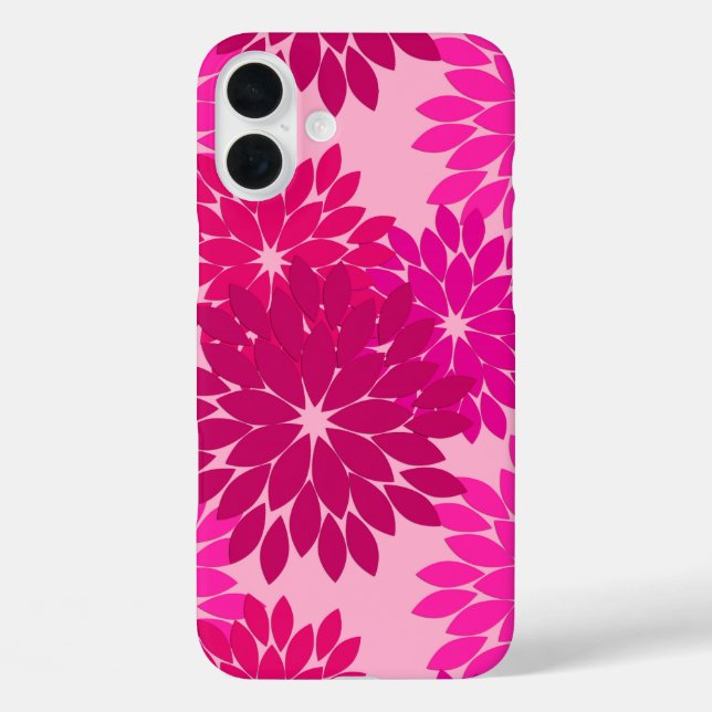 Coques Case-Mate iPhone Kimono floral moderne Imprimer, rose, fuchsia et v (Verso)