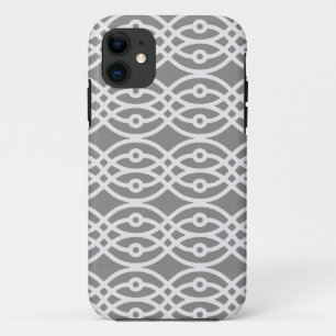 Coque Case-Mate iPhone Kimono imprimé, argent et gris foncé