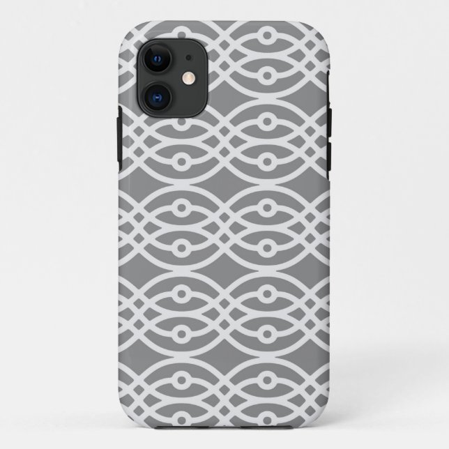 Coques Case-Mate iPhone Kimono imprimé, argent et gris foncé (Dos)
