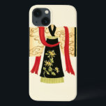 Coques Pour iPhone Kimono japonais traditionnel avec imprimé floral<br><div class="desc">Nancy Slocum a créé cette reproduction charmante d'un Kimono japonais traditionnel avec une ceinture rouge profonde. Le fond du kimono est noir avec un joli imprimé floral. Donnez-le comme cadeau,  ou achetez-le pour vous-même!</div>
