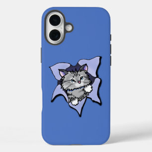 Coque Pour iPhone 16 Plus KiniArt Kitty Blast