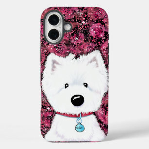 Coque Pour iPhone 16 Plus KiniArt Westie Impressions florales
