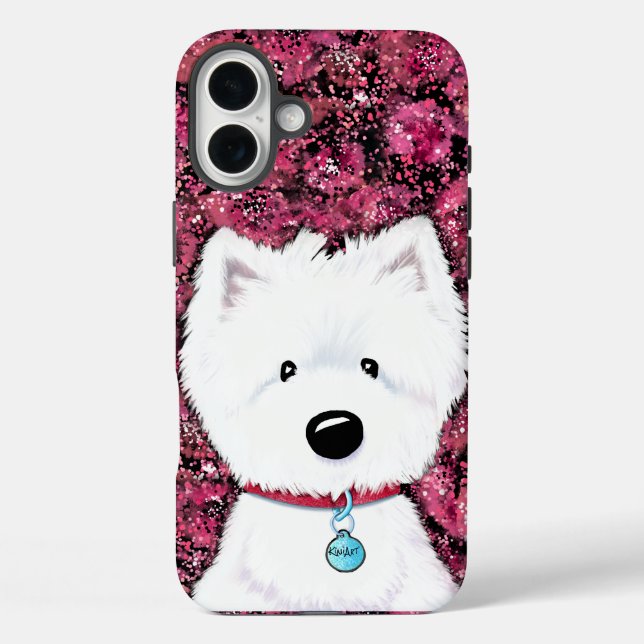Coques Case-Mate iPhone KiniArt Westie Impressions florales (Verso)