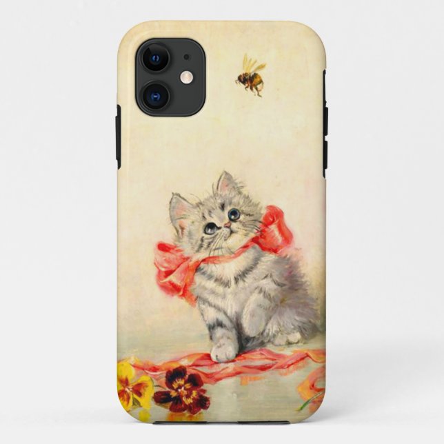 Coques Case-Mate iPhone Kitten avec ruban rouge (Dos)