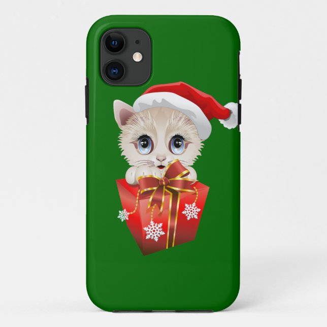 Coques Case-Mate iPhone Kitten Noël Père Noël avec cadeau (Dos)