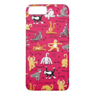 Case-Mate iPhone Case Kitty Chat Yoga Poses Coloré Rouge Jaune Whimsy