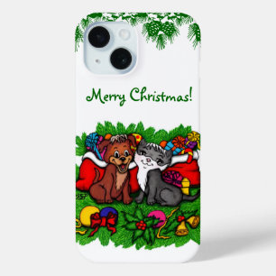 Coque Case-Mate iPhone Kitty et chiot, Happy XMas