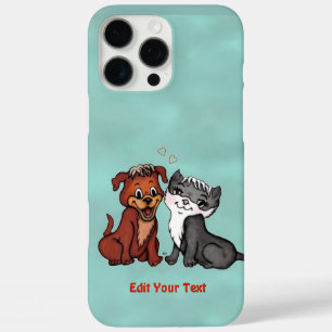 Coque iPhone 16 Pro Max Kitty et Puppy, Modifier votre texte
