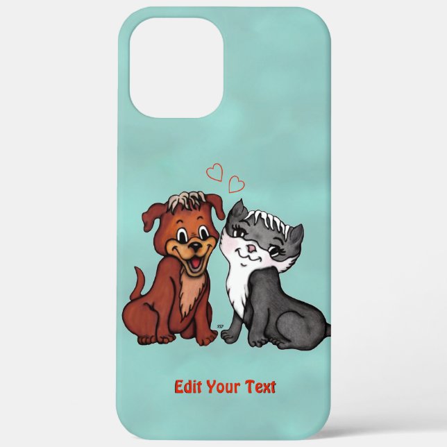 Coques Case-Mate iPhone Kitty et Puppy, Modifier votre texte (Verso)