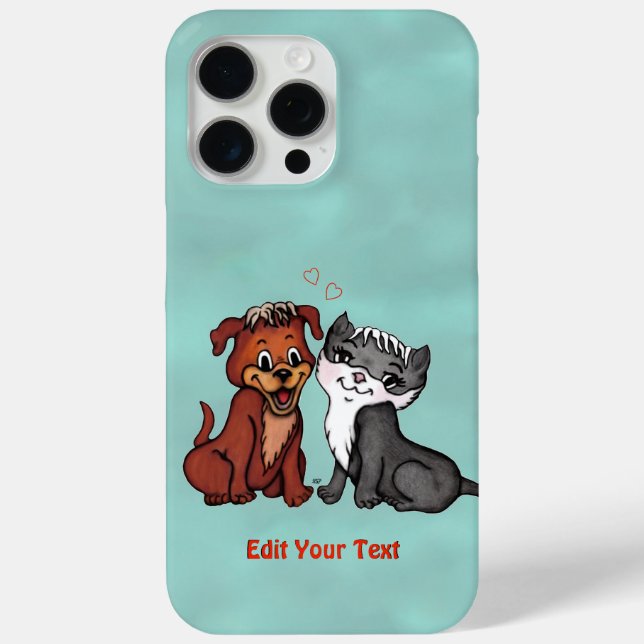 Coques Case-Mate iPhone Kitty et Puppy, Modifier votre texte (Verso)