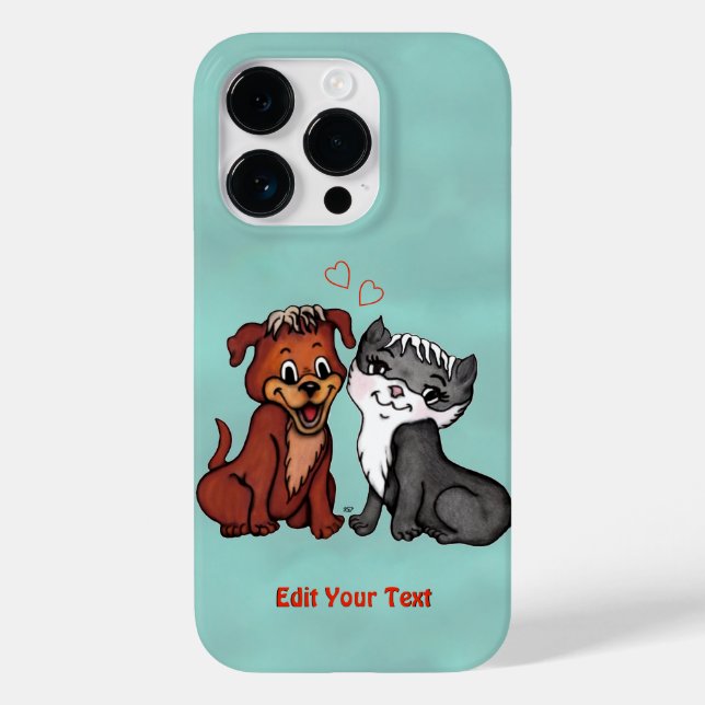 Coques Case-Mate iPhone Kitty et Puppy, Modifier votre texte (Verso)